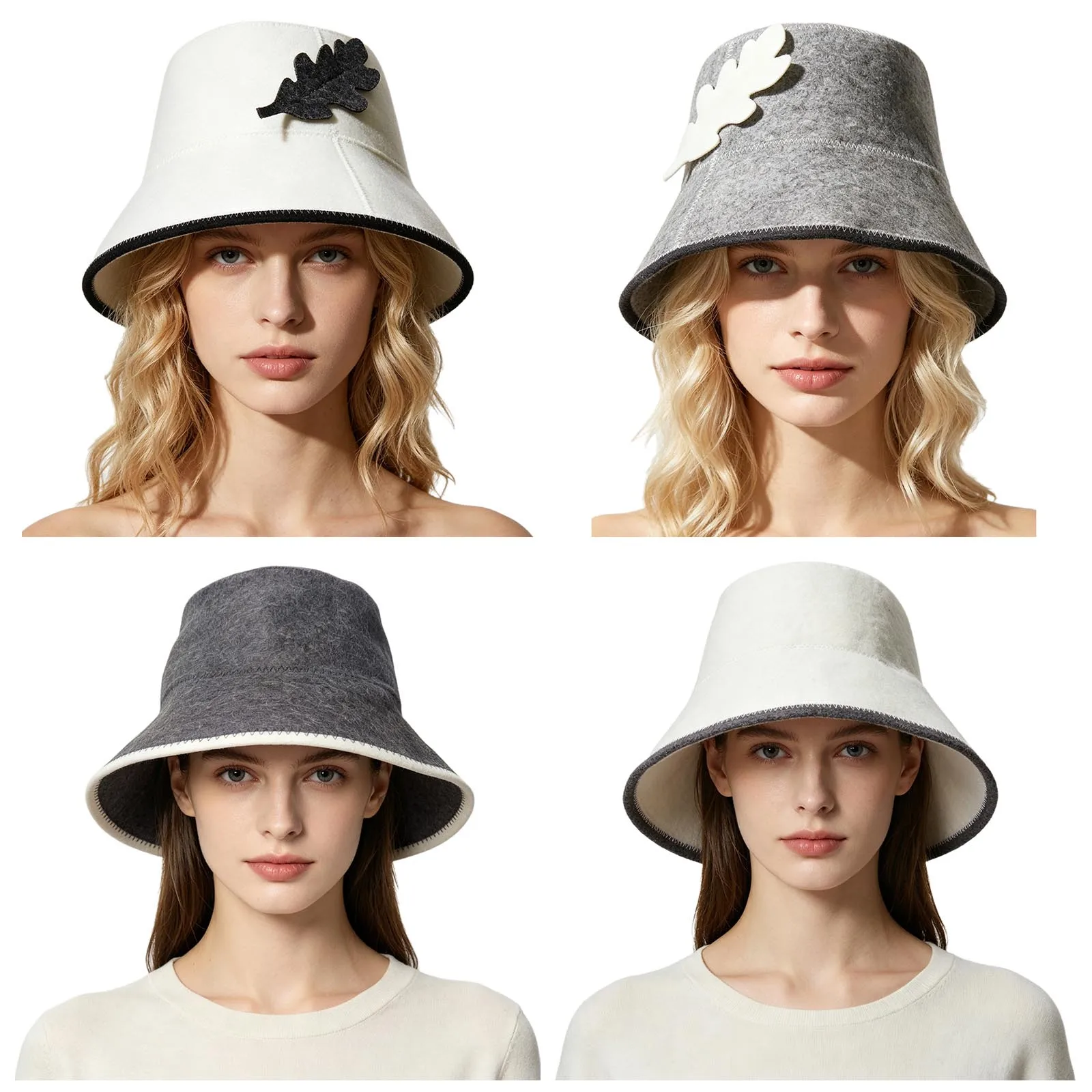 Adult Men Women Felt Fisherman Hat Water-absorbing Heat-resistant Hat for Sauna Steam Room Spa Casual Daily Life