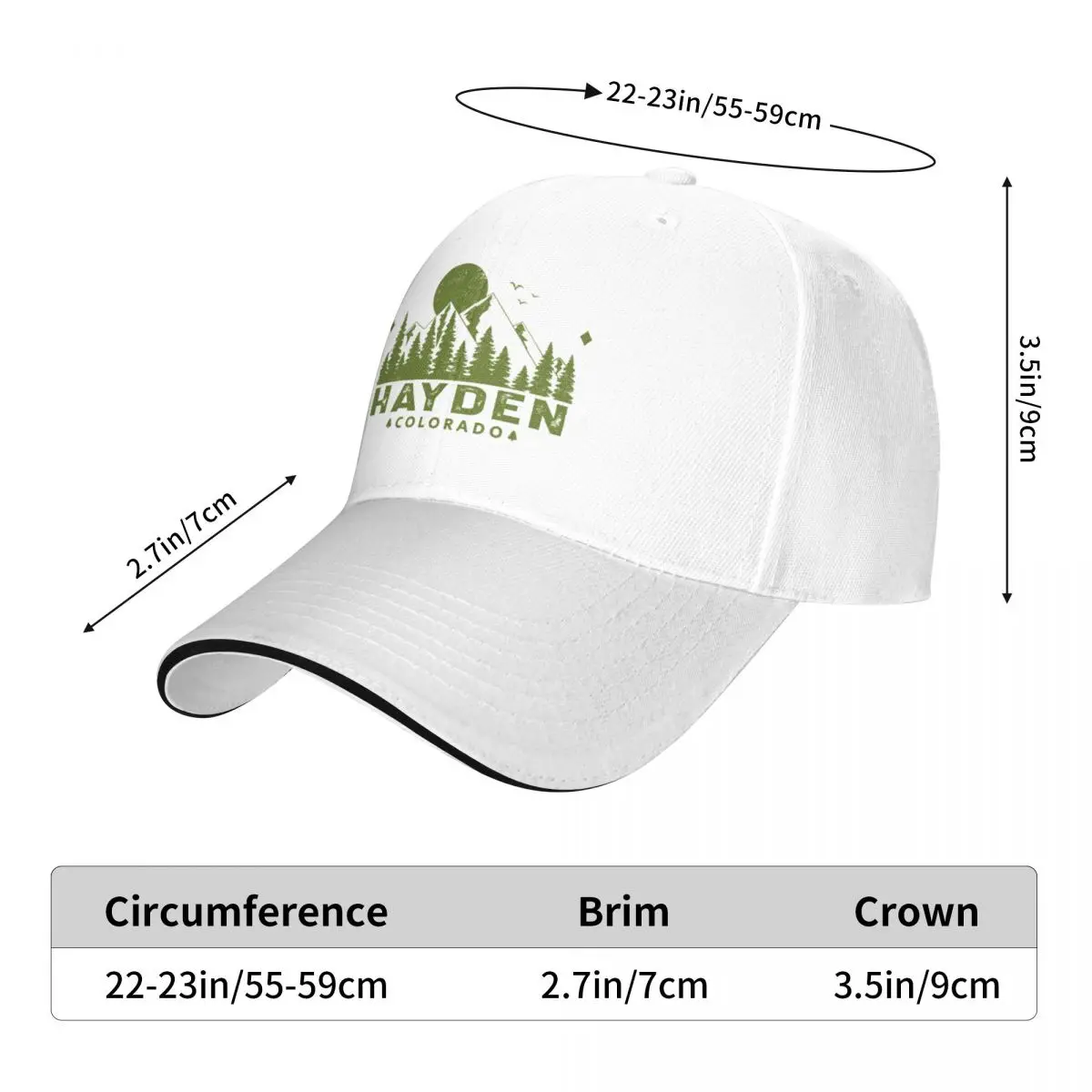 Hayden Colorado Mountain Souvenir Baseball Cap Cosplay Rave birthday Golf Wear Women Beach Fashion Men's