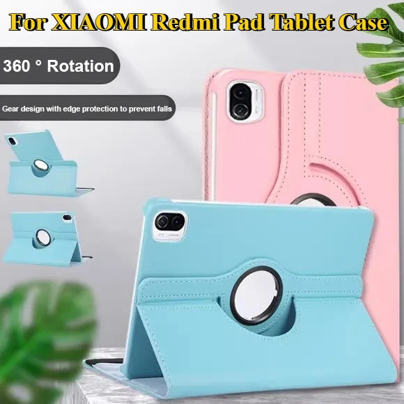 

Для XIAOMI Pad 7/7Pro 11,2 дюйма 6 5 Pro 11 дюймов кожаный чехол с узором личи для Redmi Pad Pro12.1 SE 11 8,7 4G вращающийся кронштейн Funda