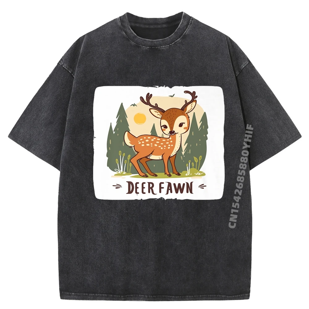 

Deer Fawn For Little Animals And Baby Lovers Graphic Shirts Youth T Shirt Homme Leisure Wear Clothes Mens Tops