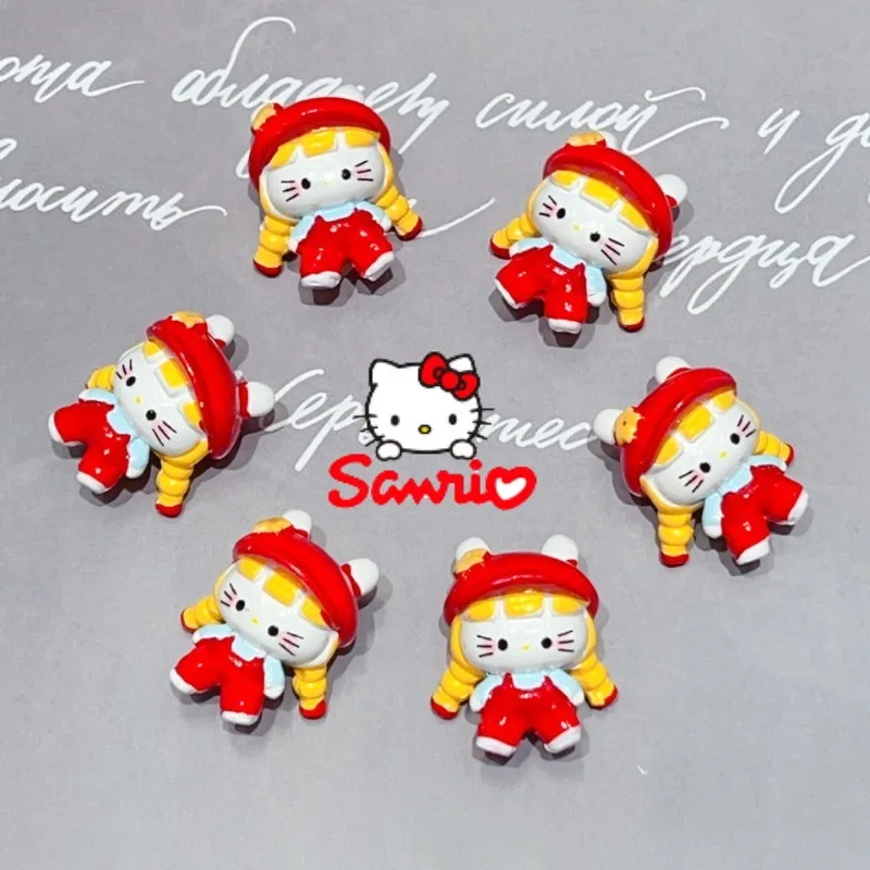 

Kawaii Sanrio Hello Kitty, нарисованные вручную милые гранулы, сделай сам, мультяшная кукла, брелок, 3D мультяшная мини-игрушка, подвеска, аксессуары, подарки для детей