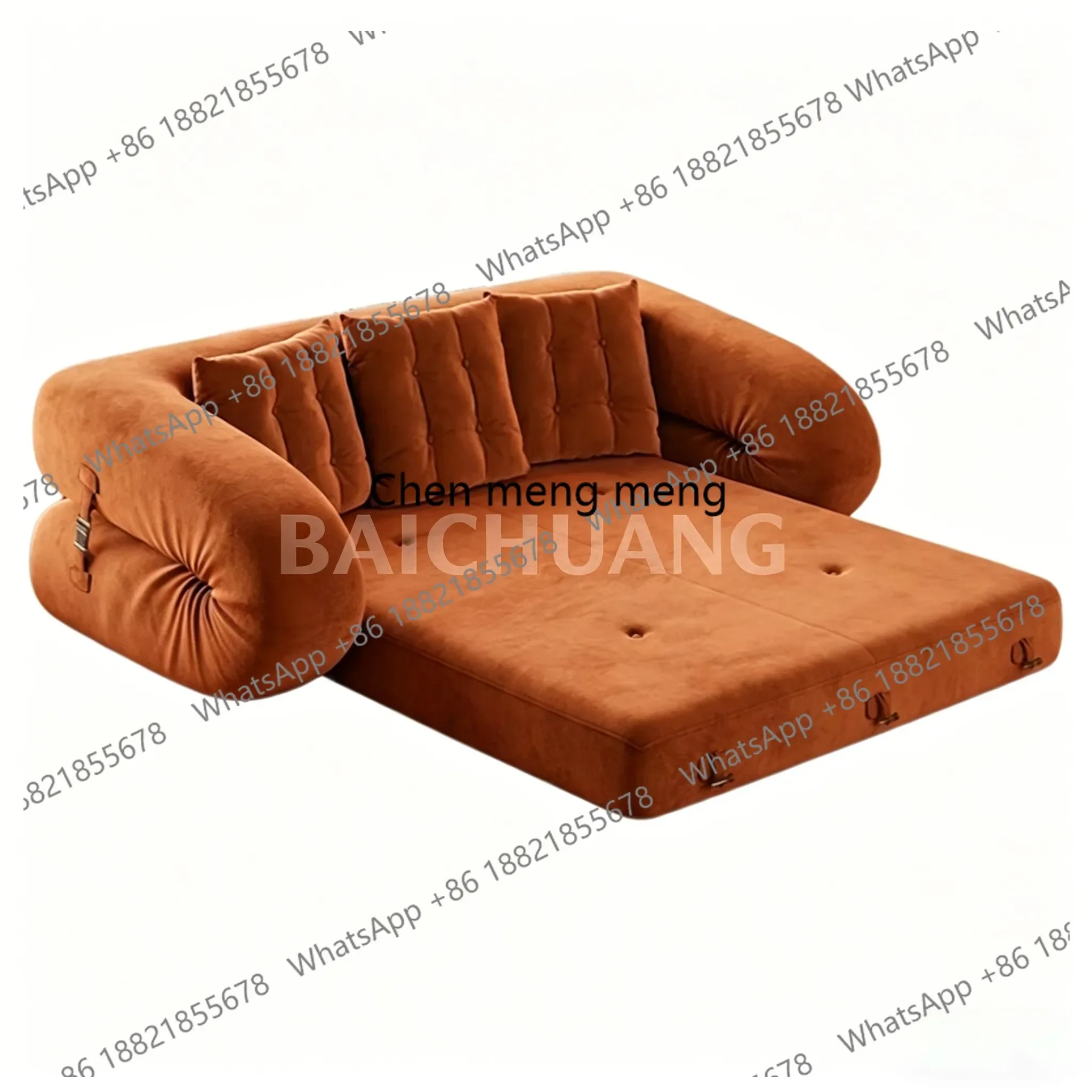 z10Luxury 3 Seater Modular Sofa Bed Velvet Memory Foam Convertible 2 in 1 Design Compressed Vacuum Packaging for Home Office