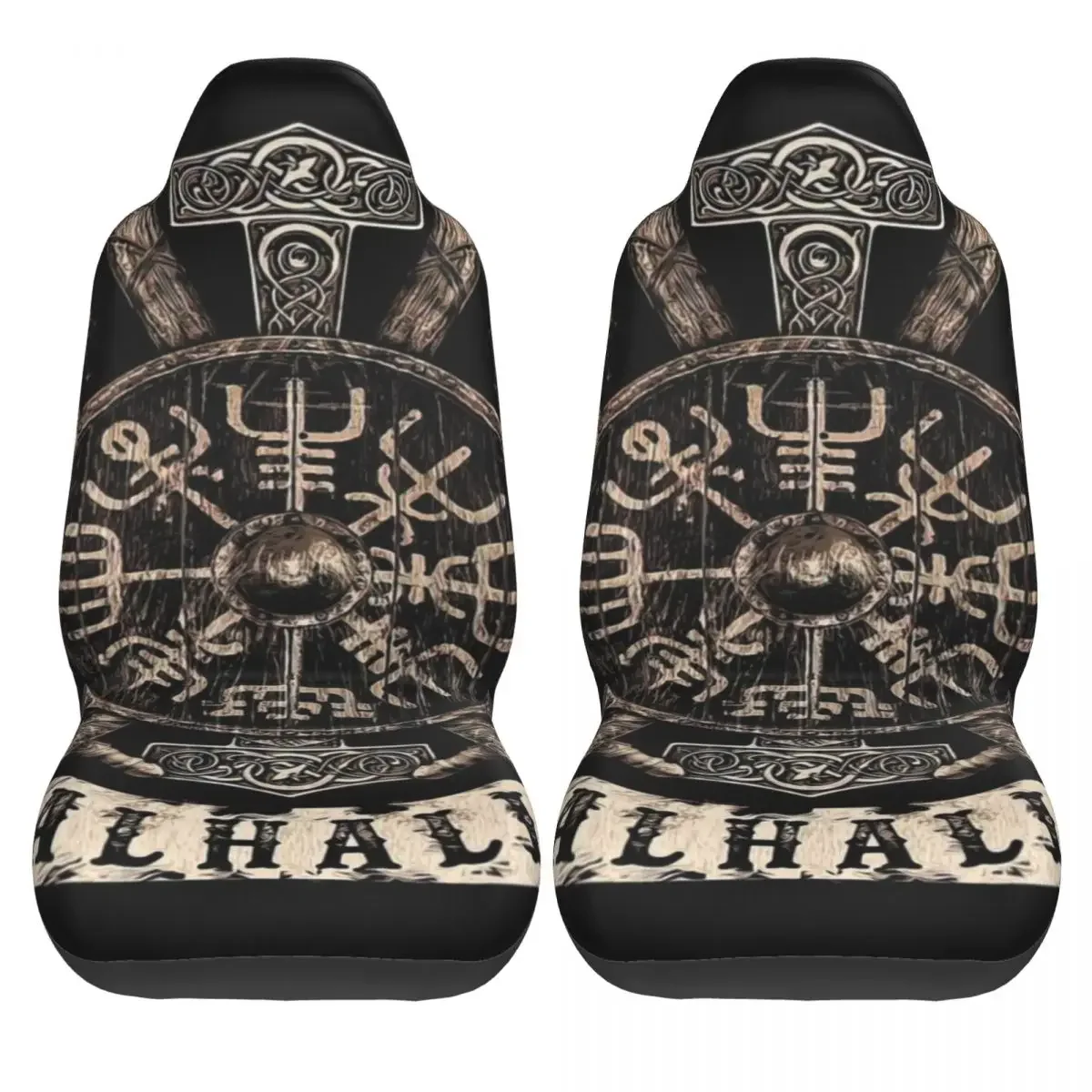 'Viking Vegvisir Shield Car Seat Cover Custom Printing Universal Front Protector Accessories Cushion Set