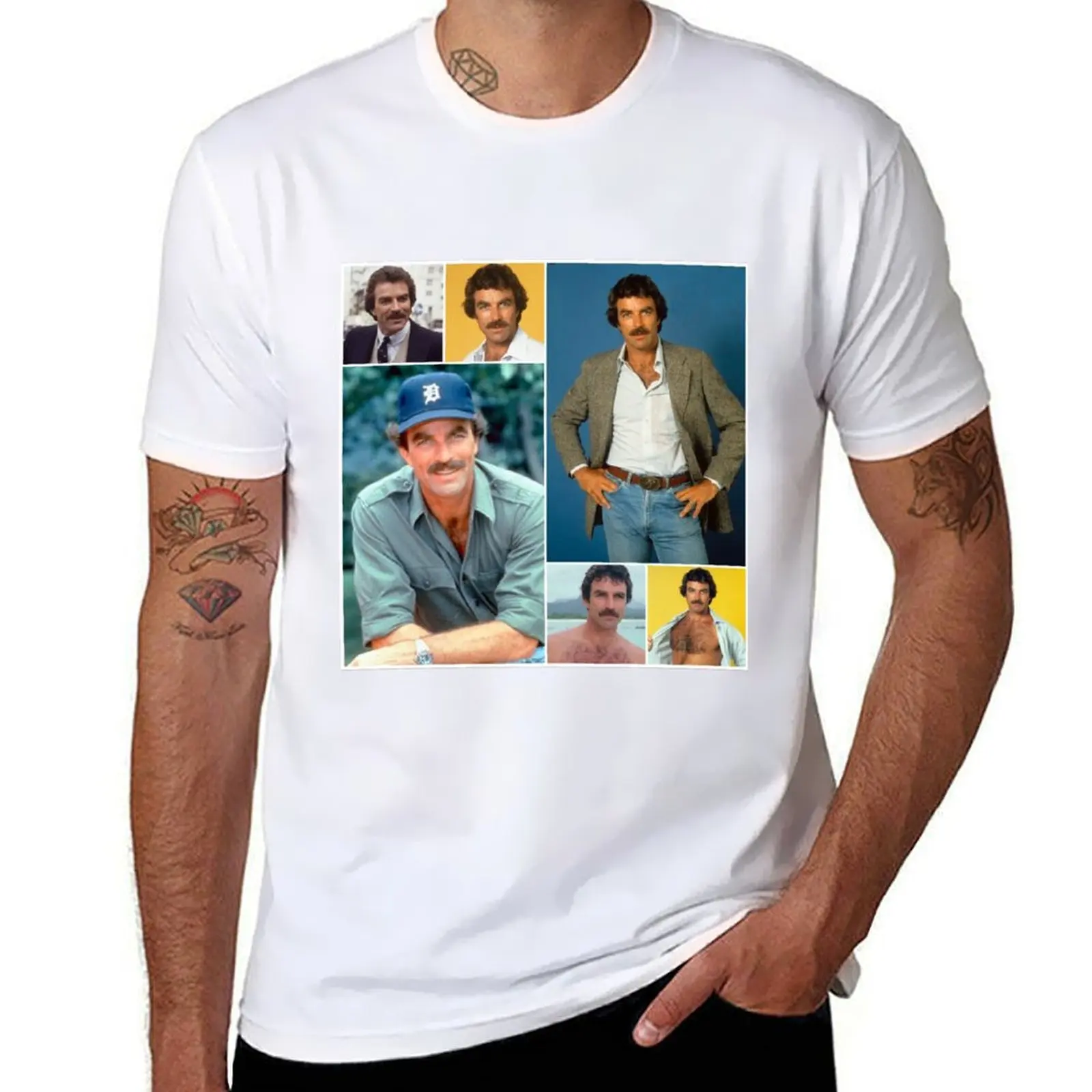 Tom Selleck T-Shirt Simple Casual Short Sleeve Tee