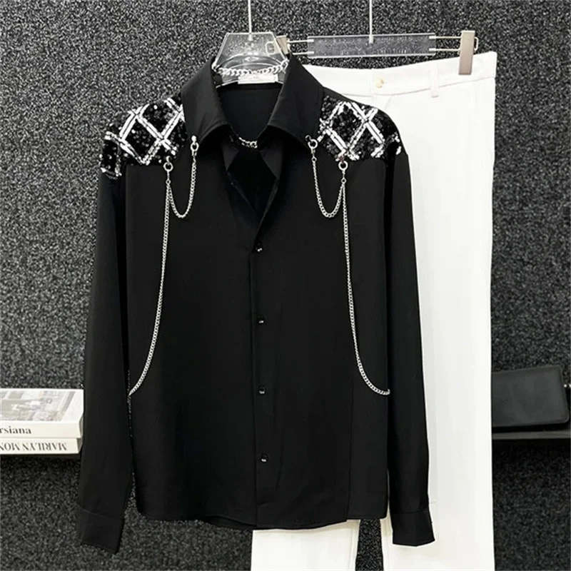 

Spring and Summer Stitching Fashion Striped Casual Loose Single-breasted Long-sleeved Shirt Design Trend Ladies V-neck Shirt