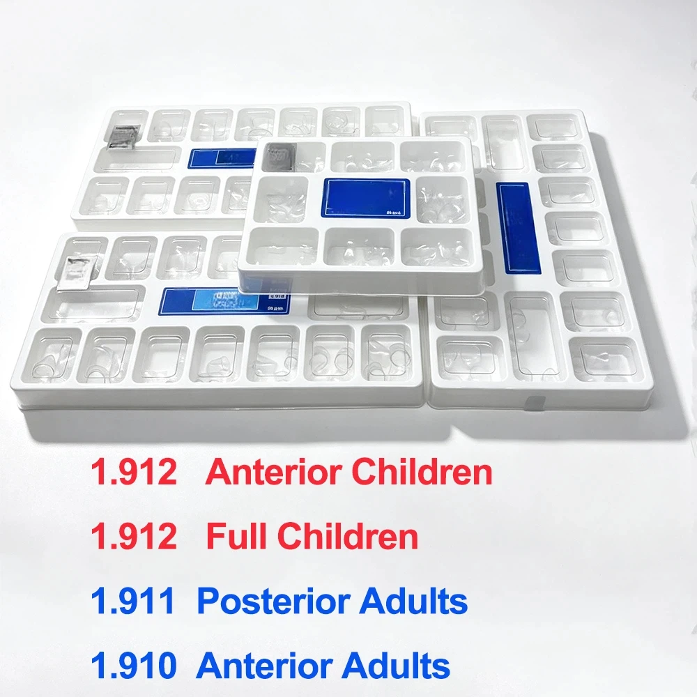 64Pcs/box Dental Conical Transparent Crowns Teeth of Adult /child Deciduous Crowns Anterior Dentist Teeth Whitening Matreials
