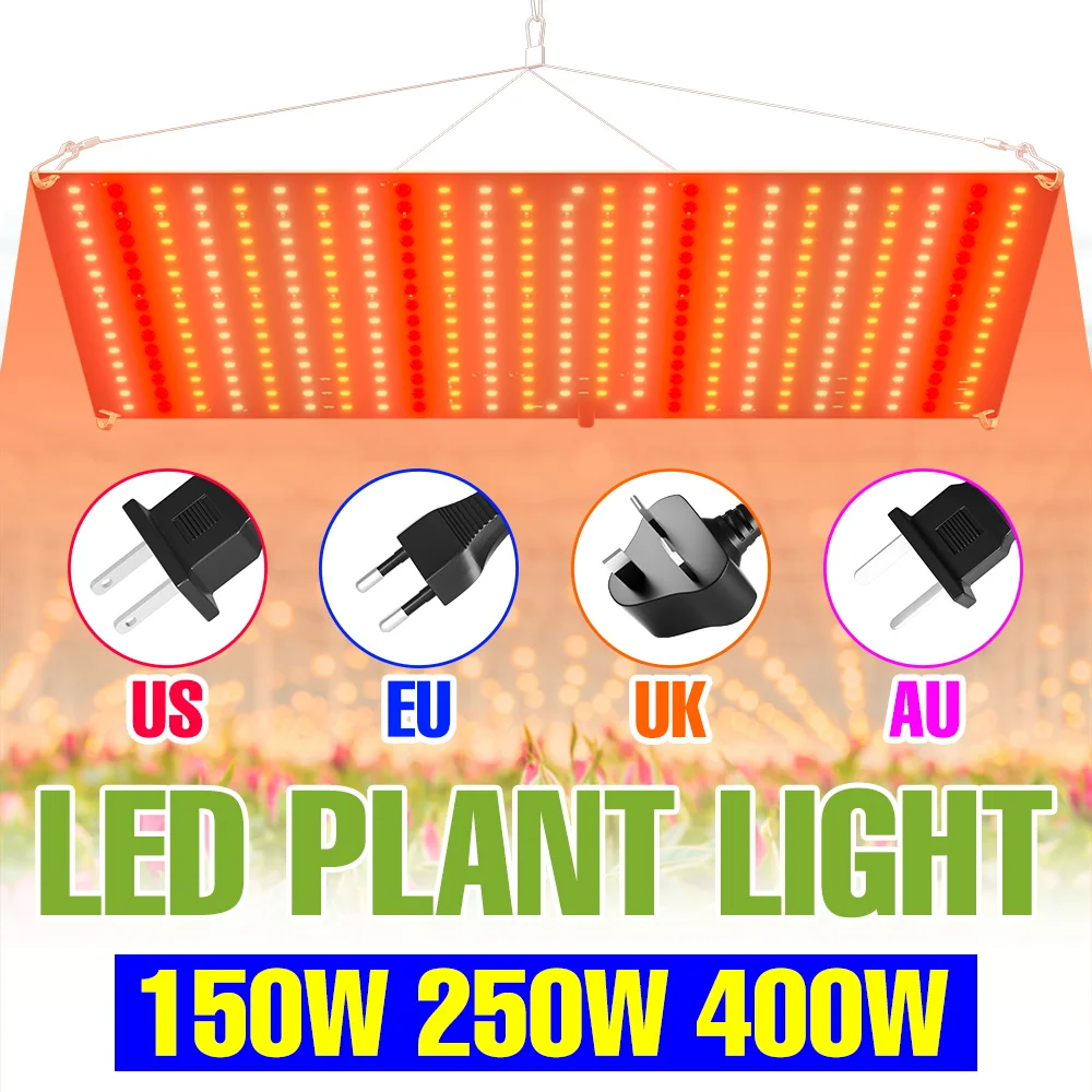 

400 Вт светодиодные лампы для выращивания растений, полный спектр, квантовая доска, лампа для выращивания растений, УФ/ИК, комнатная теплица, ящик для выращивания фруктов, вилка США/ЕС