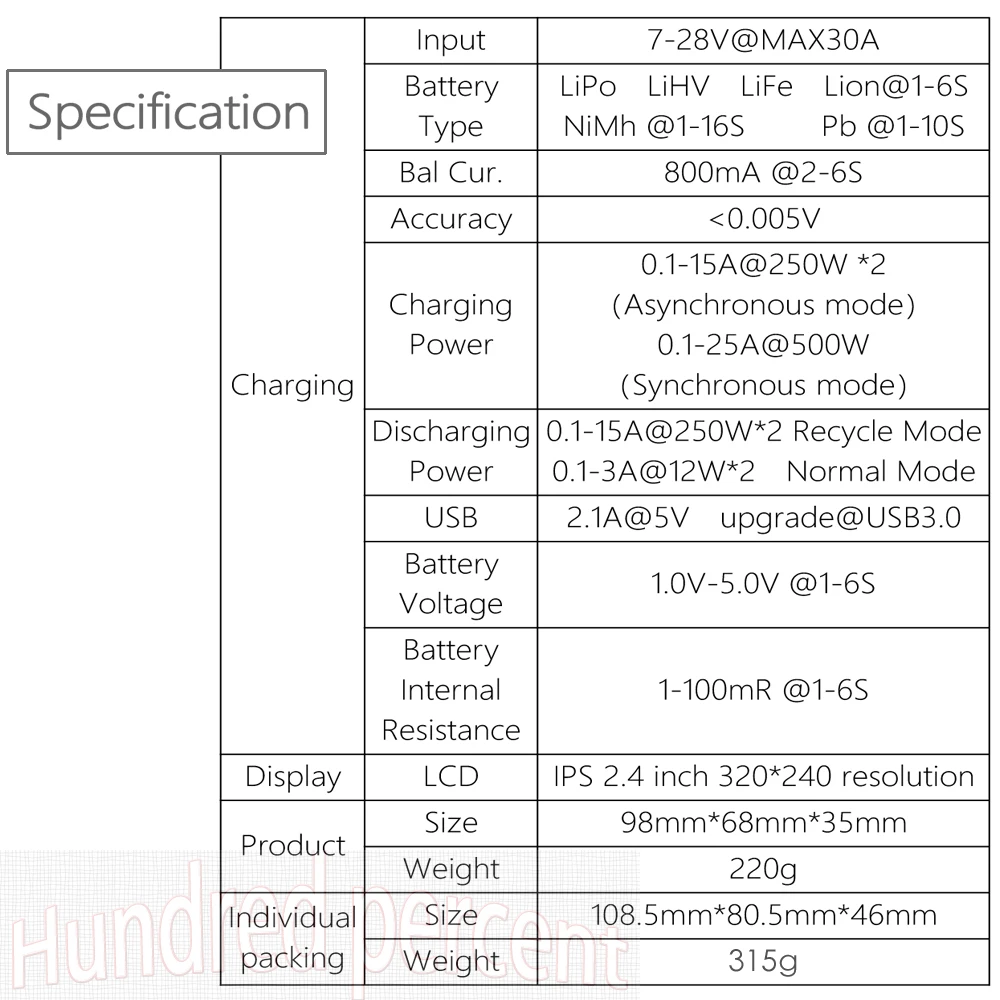 ToolkitRC M6D V3 Charger Black DC 500W Intelligent Dual Channel 1S 2S 3S 4S 5S 6S Toy Model Car Lithium Battery Fast Charging