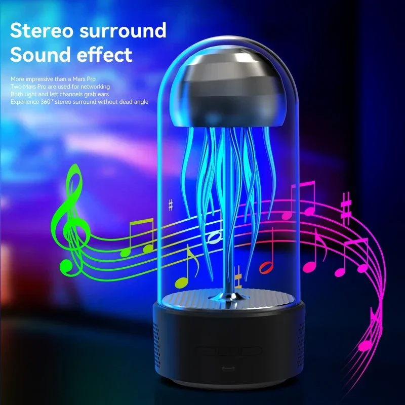 Bt 5.3 Jellyfish Speaker Mini Portable Colorful Lamp Octopus Smart Bedroom Night Light Ornament Gift Room Decor