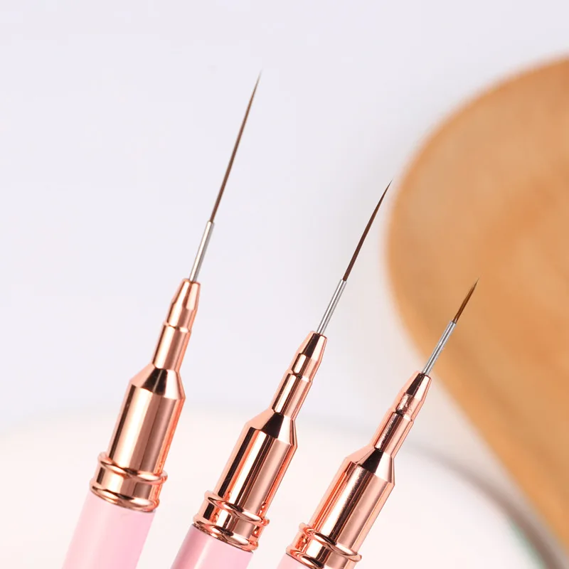 5Pcs/Set Black Nail Art Liner Brushes Painting Nail Design Pen 9/11/15/25mm Drawing Tool for Long Lines Details Manicure Pen