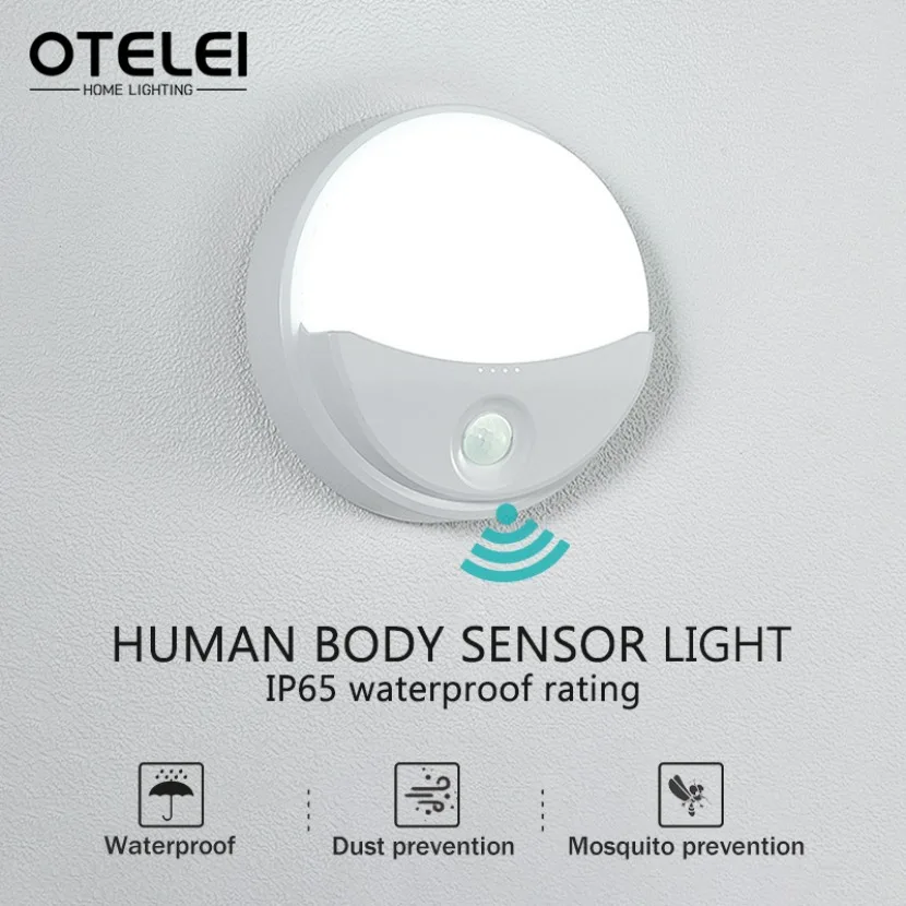 Human Body Sensor Light Night Lamp IP65 Outdoor Waterproof Wall Light  Bathroom Aisle Balcony Courtyard Light LED Ceiling Lights
