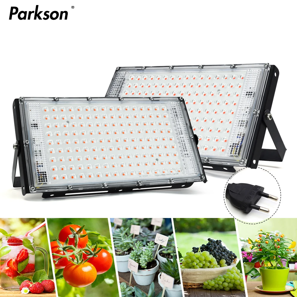 LED Grow Light Full Spectrum Phyto Lamp AC 220V 50W 100W 150W With EU Plug Indoor Plants Hydroponic Greenhouse Growth Lighting