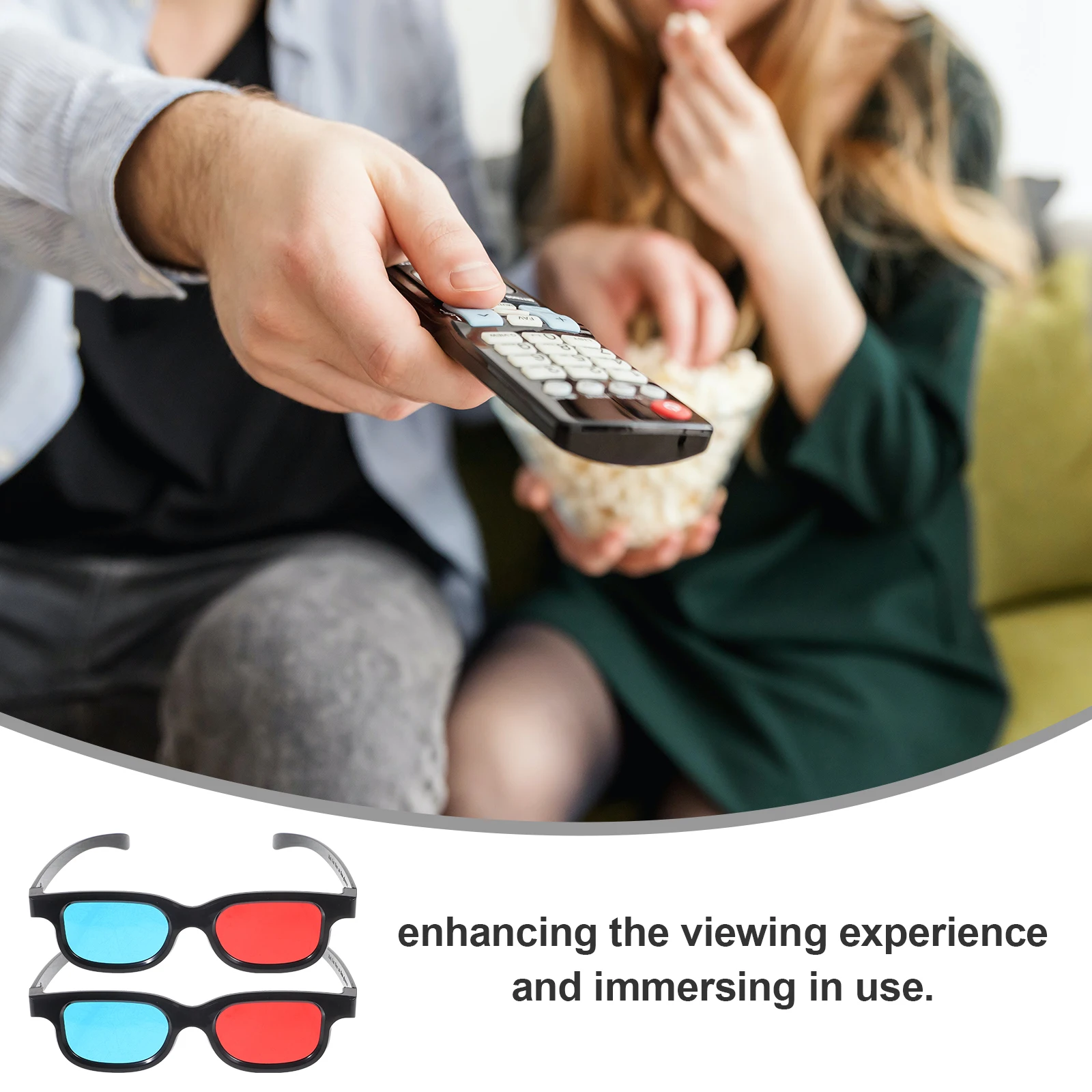 

4pcs 3D Glasses Red Blue Plastic Lightweight Comfortable Movie Watching Eyewear for Projector Use