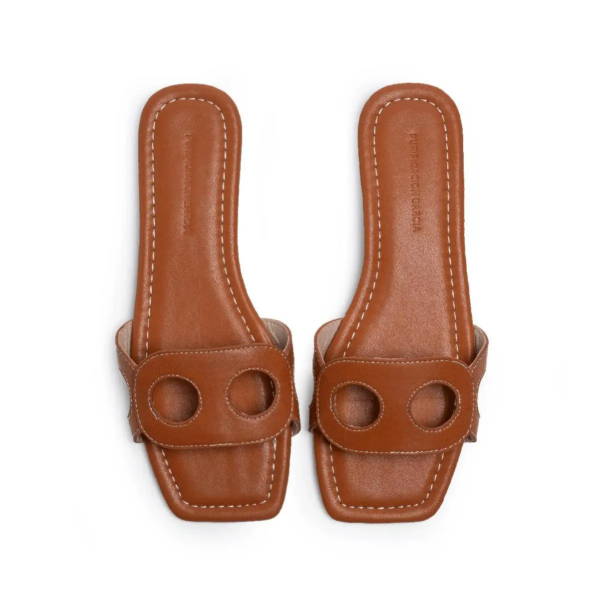 PG Damen-Sandalen mit quadratischer Zehenpartie, flach, mit doppelten Ausschnitten, zum Überziehen, lässig, für den Sommer, den täglichen Gebrauch, Strandpantoffeln – Detail 7