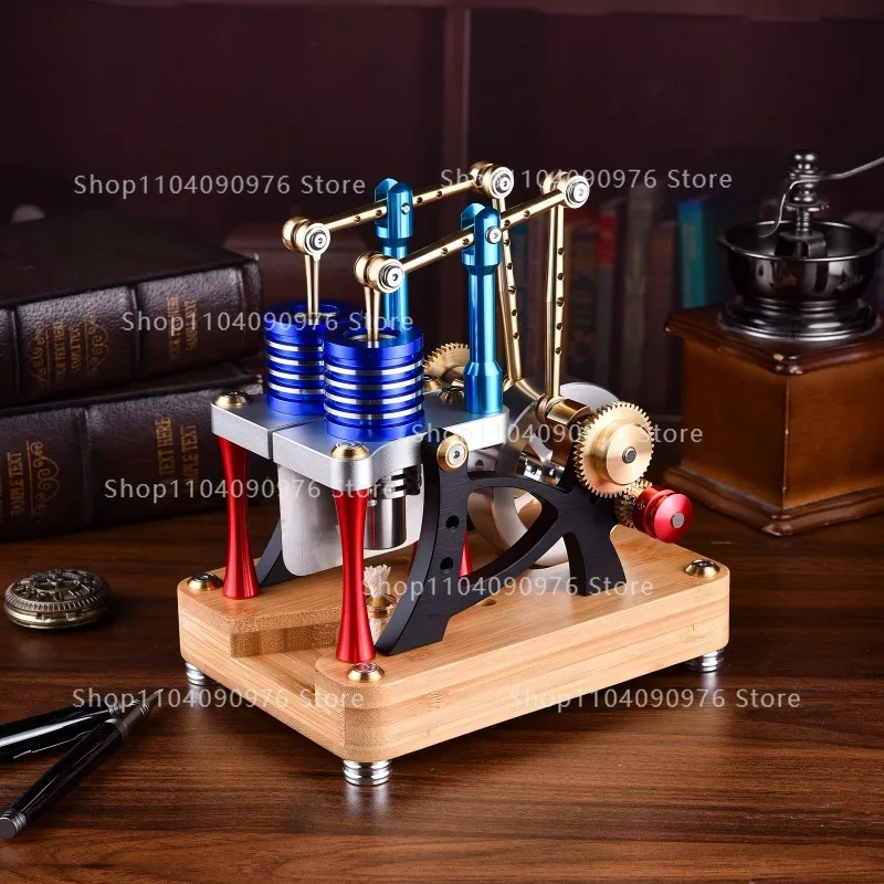 

M20 Alpha Dual Cylinder Dual Piston/M20 Alpha Balance Single Cylinder Alloy Stirling Engine Model External Combustion Engine