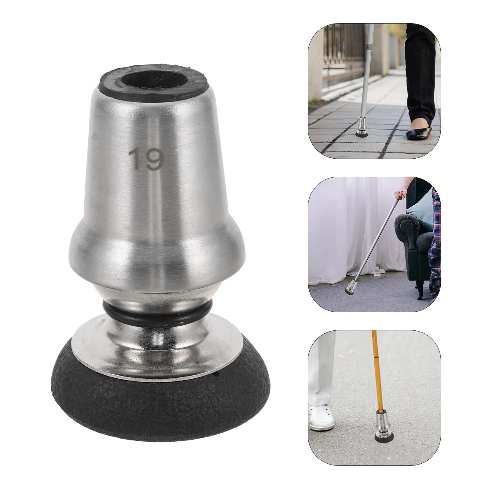 

Вращающийся резиновый наконечник для трости 19 мм, сменная противоскользящая насадка для трости, для пожилых людей