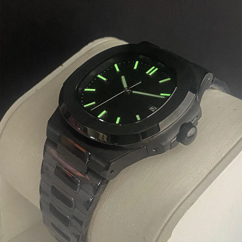 42MM New NH35 Men\'s Black Mechanical Watch Diving Explorer Series Hundred Light Waterproof Steel Band Watch Hot selling Green