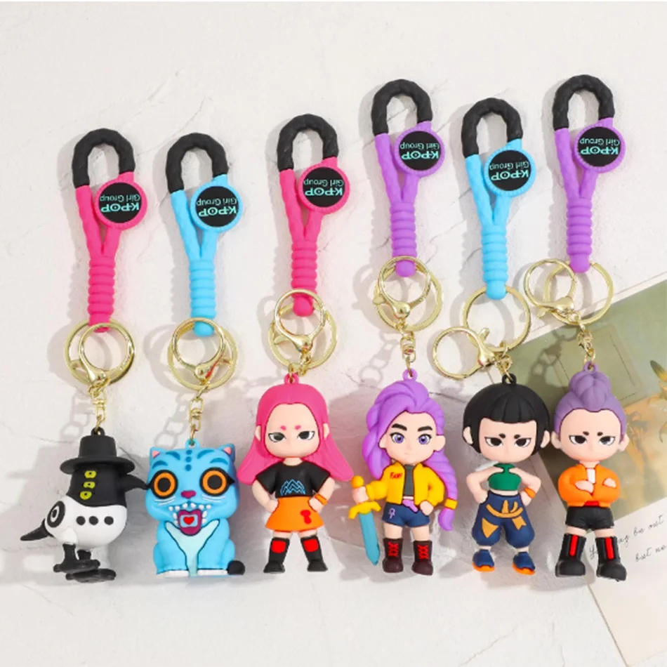 New KPOP Demon Hunters Little Tiger Keychain Pendant Cartoon Anime Monster Hunt Girl Key Ring Bag Hanging Decoration Gift