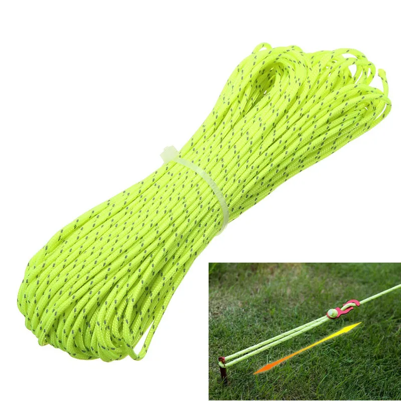 

10 Meters 2.5mm Reflective Guyline Camping Tent Rope Runners Guy Line Cord Outdoor Sports Camping Hiking Tent Accessories