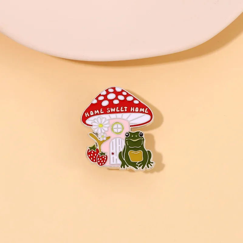 carton frog muchroom Cartoon Jewelry Cute Dogs Metal Enamel Pins and Brooches Fashion Lapel Pin Badge Funny Gifts