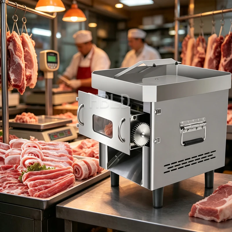 Electric Meat Cutter 1100W Fully Automatic Commercial Vegetable Shredder Household Beef Cutter Machine