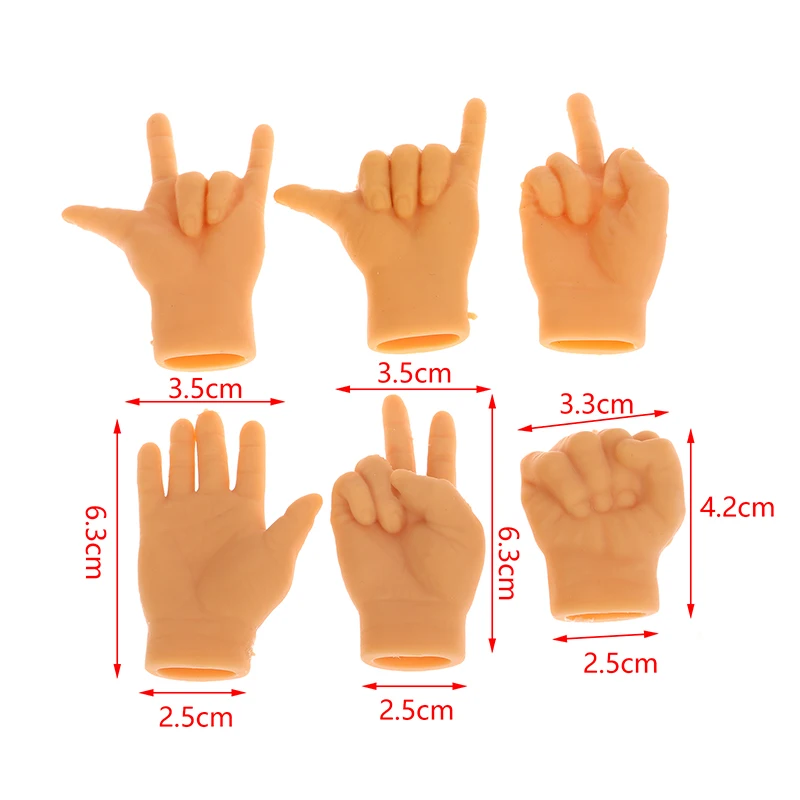 1/3/6PCS Cats Toy Mini Hand Funny Palm-shaped Creative Finger Gesture Set Silicone Small Hands Cat Fake Hand Gloves