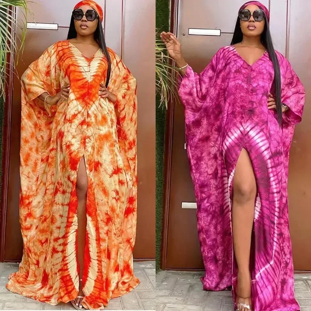 ملابس نسائية أوروبية وأمريكية رداء طويل أفريقي عتيق مطبوع بحاشية كبيرة مع فستان حجاب على الطراز العرقي في الشرق الأوسط