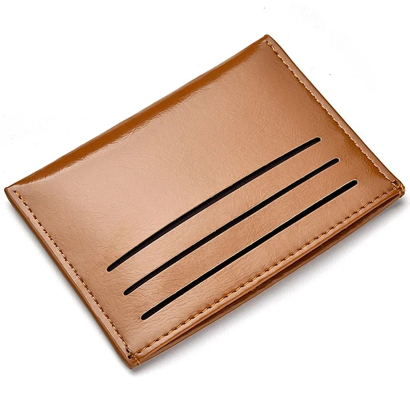 Fashion PU  Leather Bank Credit Card Box Multi Slot Slim Card Case Wallet Women Men Business Card Cover Coin Purse Wallet