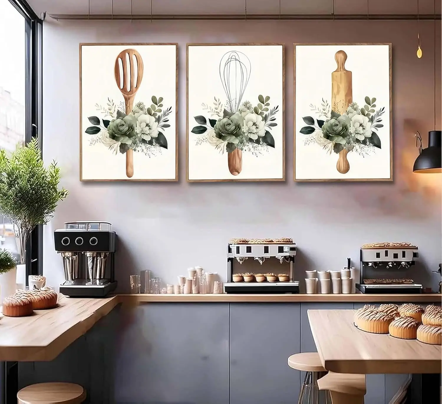 3pcs Restaurant Plant Flower Kitchen Canvas Art Painting Pictures Wall Decoration Posters Restaurant