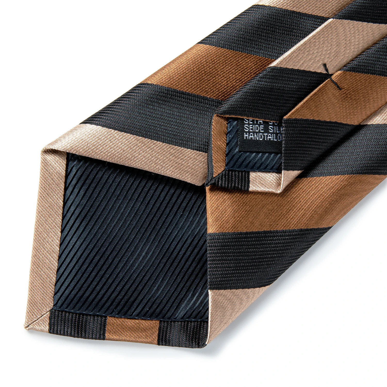 Corbata marrón a rayas de café para hombre, conjunto de gemelos y pañuelo, corbata Jacquard para hombre, corbatas de negocios para boda, regalo Formal informal