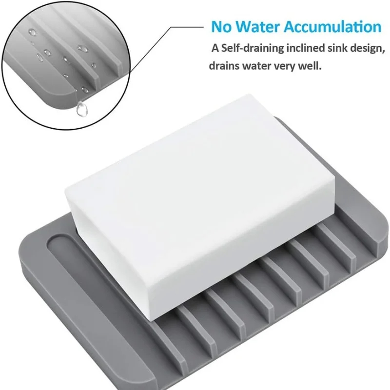 Silicone soap holder creative soap box soap holder soap box drainage storage soap holder fixed bracket