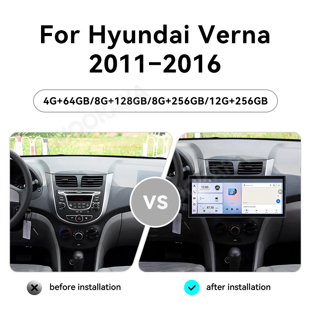 Qualcomm Android 15 Radio For Hyundai VERNA 2011~2016 GPS 15.8 inch Multimedia Player Navigation Car Stereo Receiver Head Unit