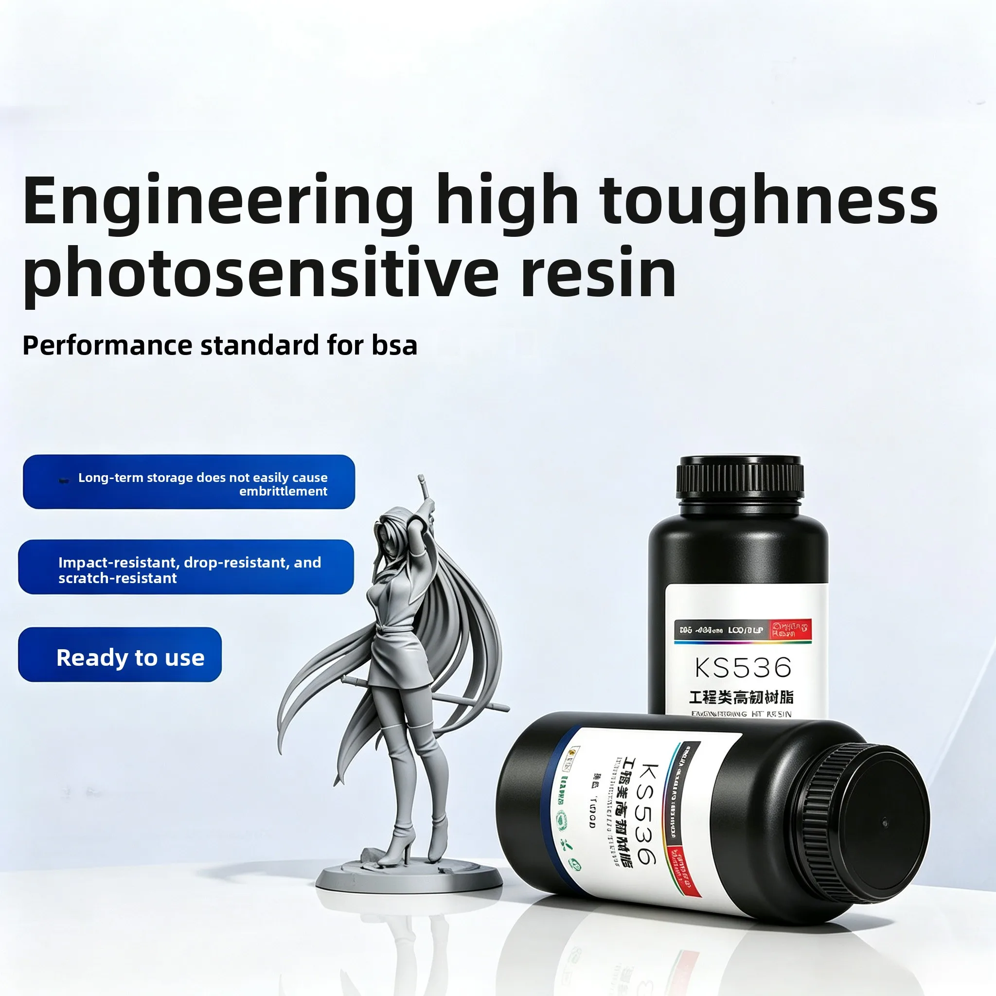 ABS‑Like UV‑Curing 3D Printing Resin High‑Tough Anti‑Drop Heat‑Resistant Tappable Low‑Odor Photopolymer for Engineering Model