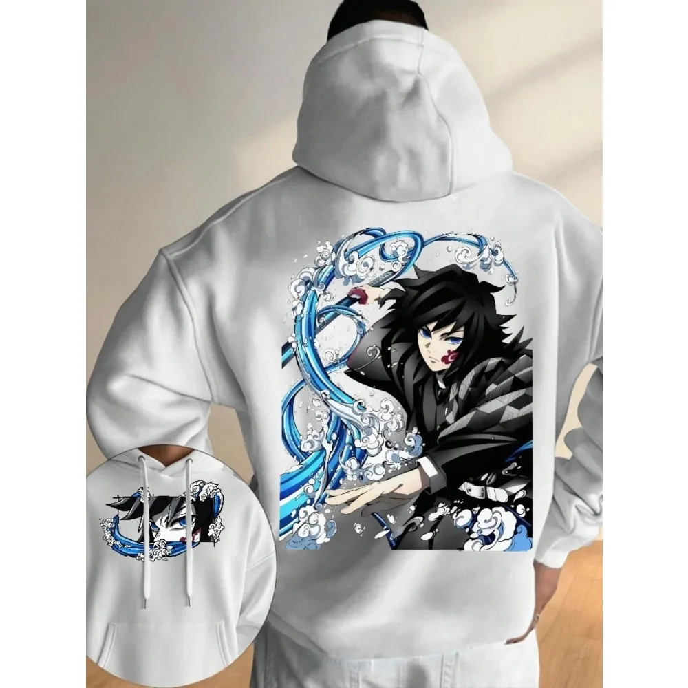Herren Anime Hoodie Oversized American Street Y2K Anime Unisex Casual Sweatshirt