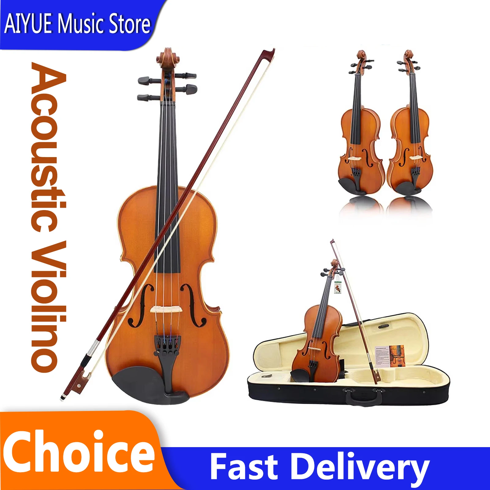 

Violin Maple Acoustic Violino Vintage Style Violin With Case Bow For Professional Beginner Students String Musical Instrument