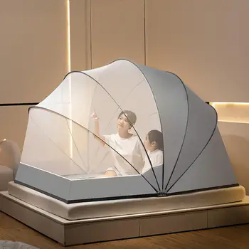 여름 가정용 접이식 모기장 침대, 학생 기숙사 모기장, 모기 방지 침대 맨틀 침대 텐트, 가정용 섬유