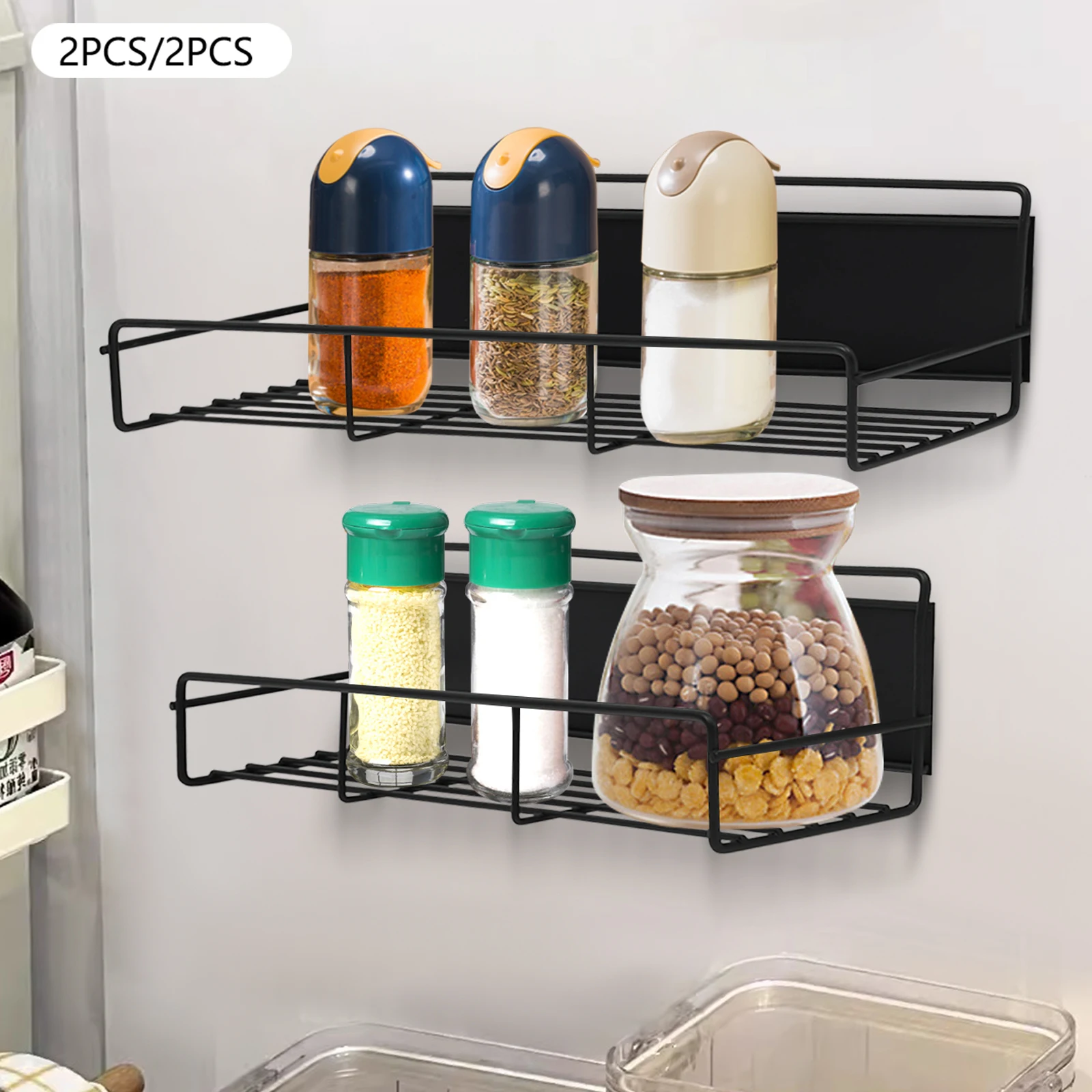 Magnetic Spice Rack Large Capacity Magnet Spice Rack Trouble-Free for Refrigerator Ideal Gift for Kitchens/Storage Rooms