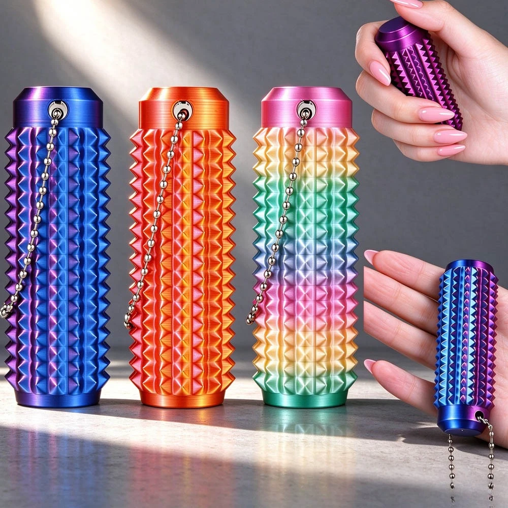 4 PCS 3D Printed Spikey Fidget Keychain Pain Stim Sensory Toy Tactile Massage Key Ring ADHD Anxiety Stress Relief Portable Gifts
