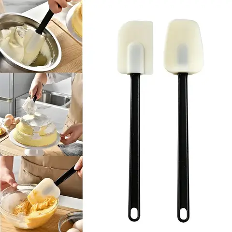 1/2pcs High Quality Silicone Baking Scraper Spatula Non-Stick PP Handle for Chocolate Butter Cream 14 Inch Kitchen Baking Tools