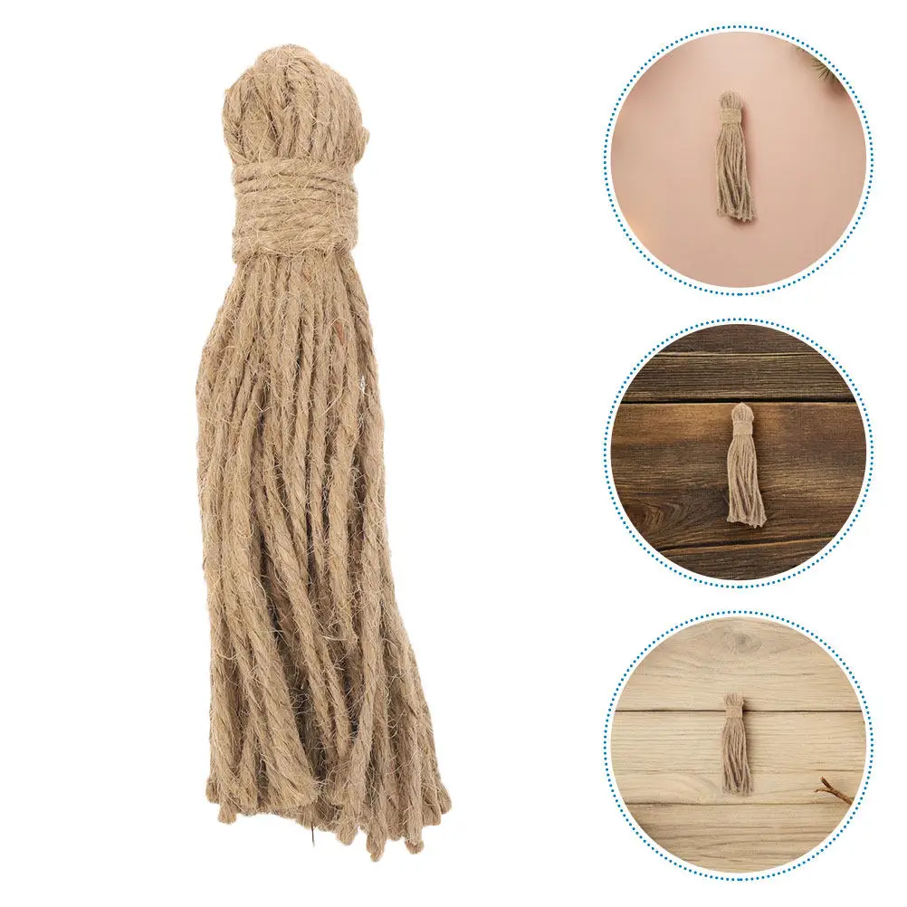 

30Pcs Rustic Jute Tassels for DIY Crafts Garland Decor Wood Bead Projects Christmas Rustic Rope Tassel Supplies