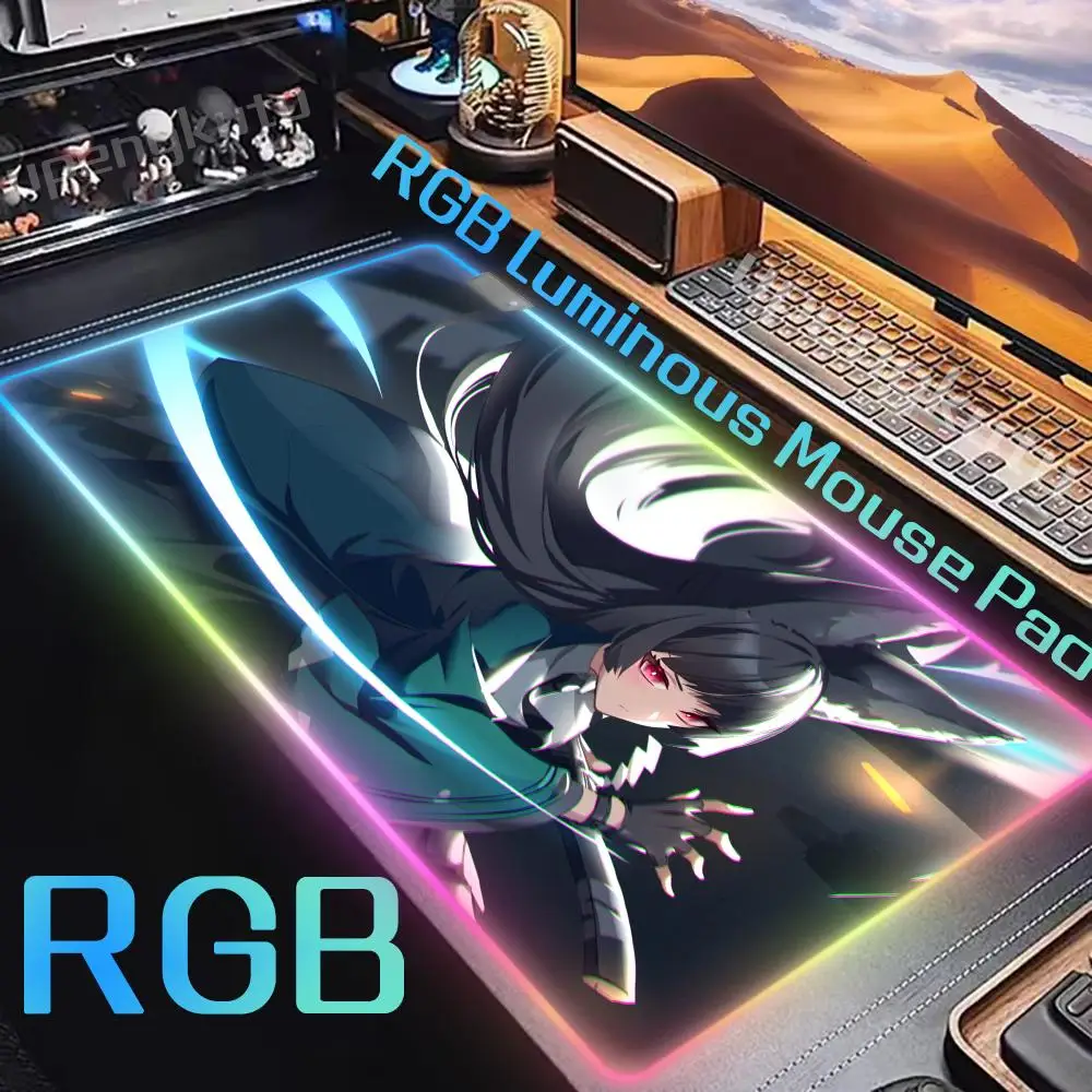 

RGB Holiday gifts Non-Slip Rubber Edge locking Zone Zero Hoshimi Miyabi Gaming Gifts for girls Mouse Popular desk mats Desk Pad