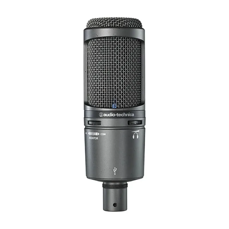 Audio‑Technica AT2020 USB+ Cardioid Condenser USB Microphone Built‑in Headphone Jack For Podcast Streaming Studio Recording
