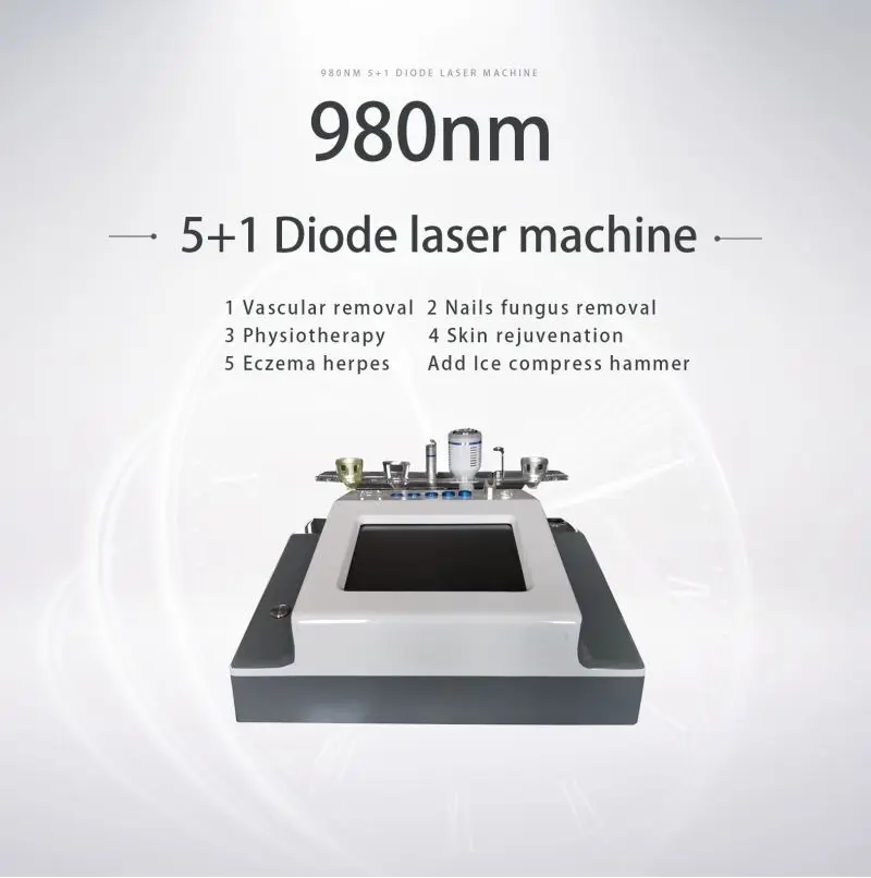 Best Price Portable 5 In 1 Diode Laser Machine 980Nm for Varicose Veins Treatment and Spider Vein Removal for Beauty Clinics Use