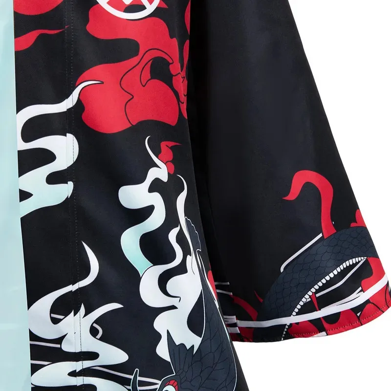 Fantasy Girls Anime Band Cry Cosplay NINA ISERI Costume Donna T-shirt rossa Kimono Mantello Abiti Abiti da festa di carnevale di Halloween