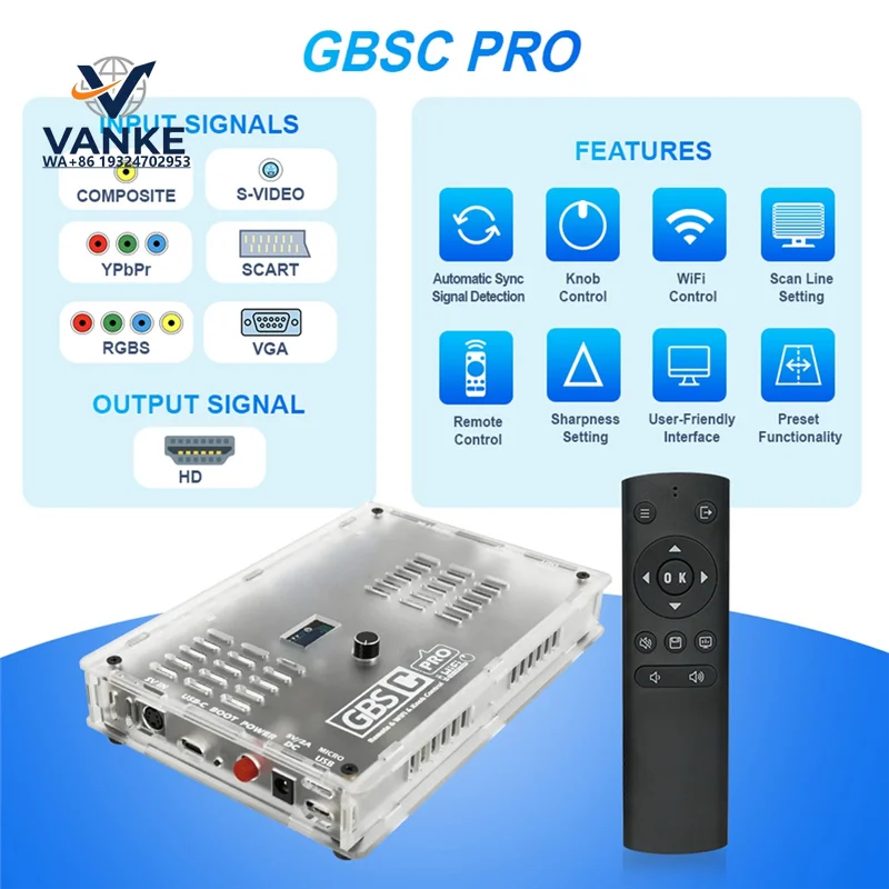X49A-For Game Console GBS Control Pro Video Converter Supports RGBS Ypbpr VGA Composite AV SV To Compatibility GBSC Remote