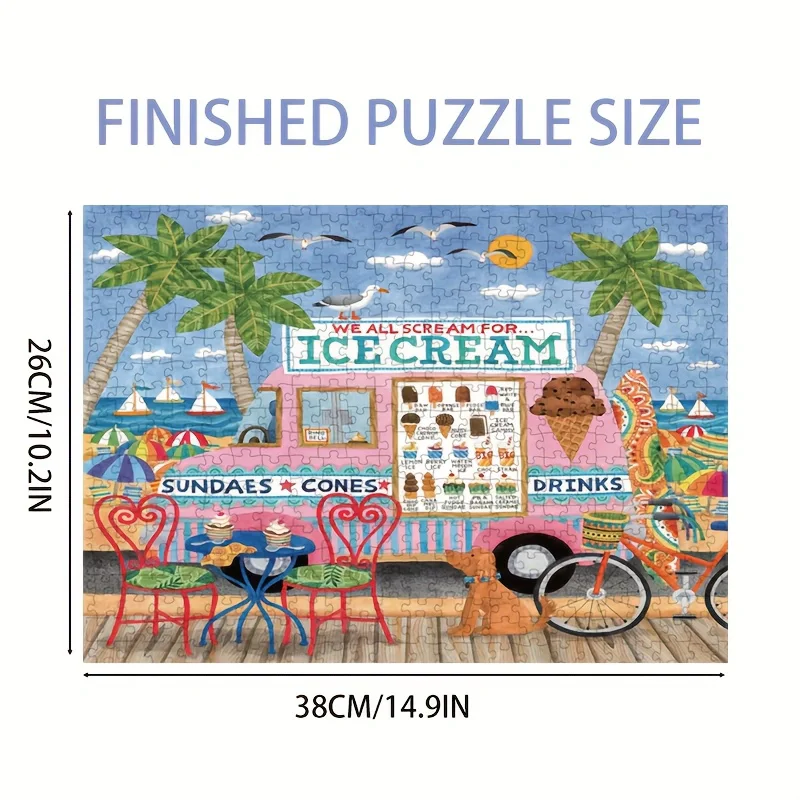 ​ Mini taille Puzzle 1000 pièces, goût de coin de rue, 38x26cm, papier vibrant, décoration murale de cuisine, décoration culturelle de la maison