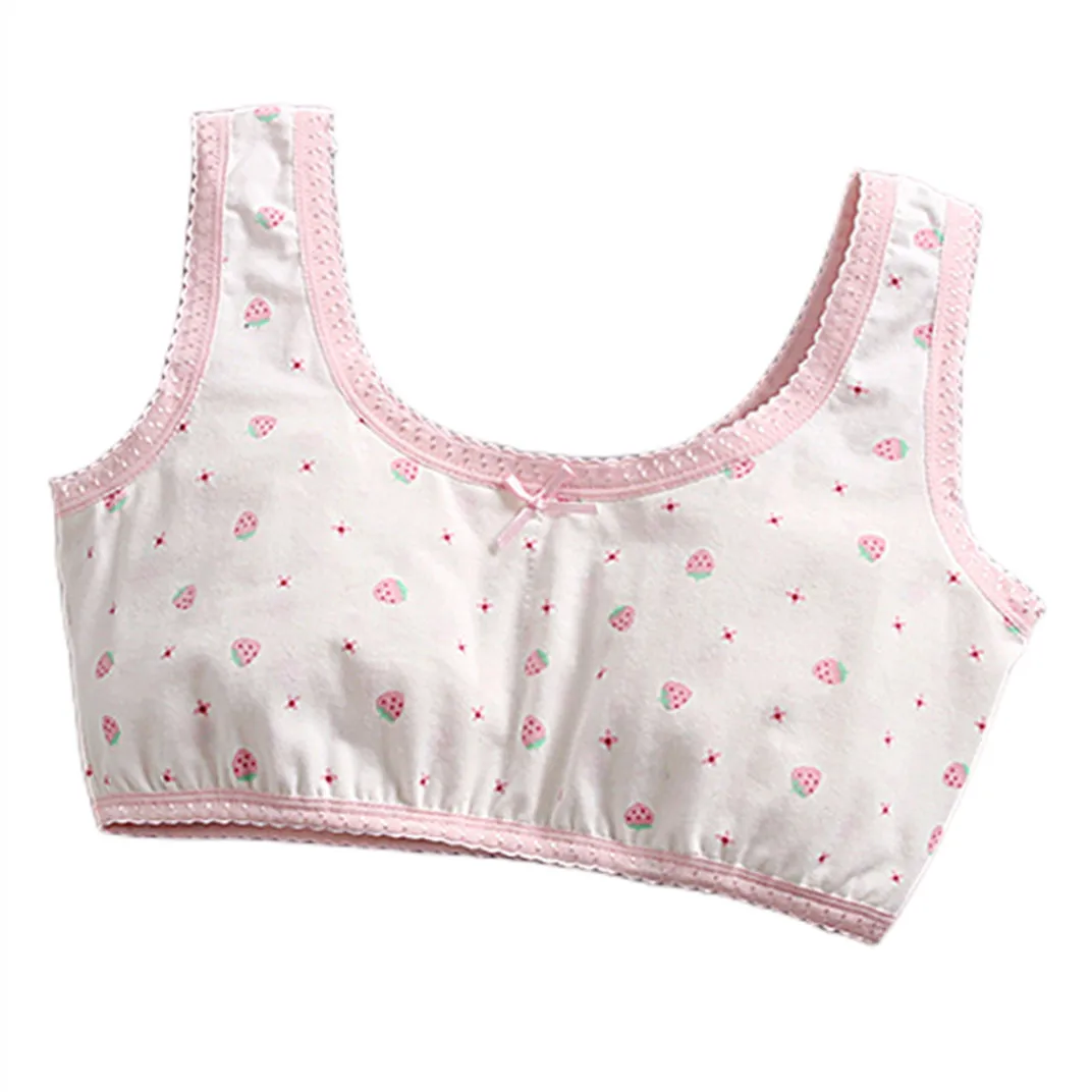 Growing Girl Bra Cotton Quality Underwear Teenager Girl Training Breathable Bra Children Quality Top Tanks Bra Size 130-160