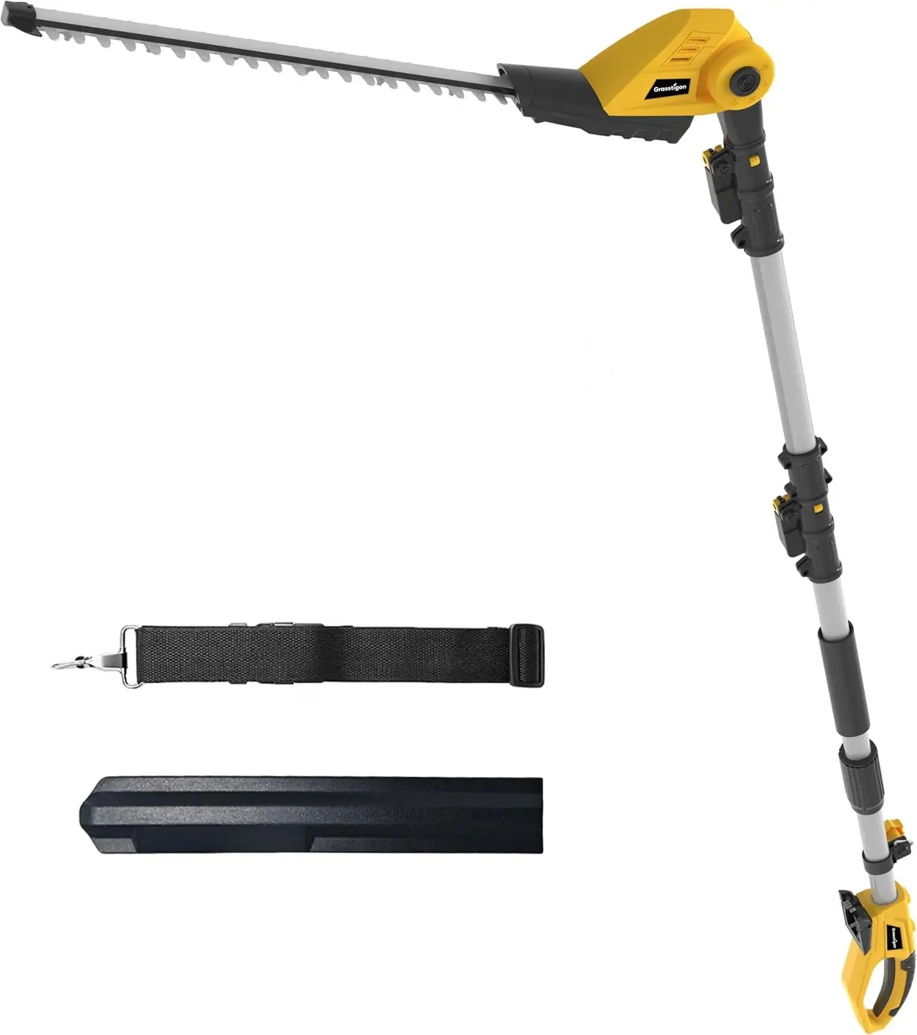 20V Pole Hedge Trimmer, 14 FT Reach with Extension Pole, Adjustable Cutting Head, 18-Inch Blade, Tool Only, Compatible with 20V Lithium-Ion Batteries