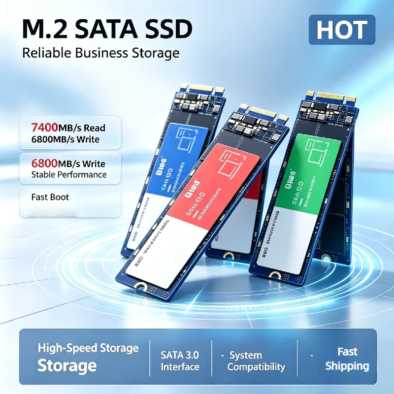 M.2 2280 SATA SSD High Speed Internal Solid State Drive 500GB 1TB 2TB M.2 NGFF Hard Disk for Laptop Desktop Notebook Upgrade