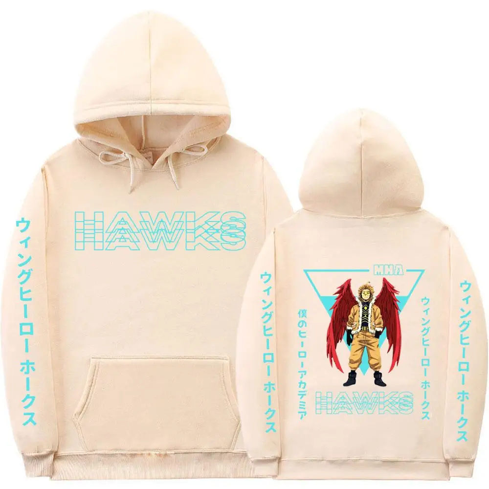 Hot Anime My Hero Academia Hawks Graphic Print Hooded Men Women Casual Hoodie Harajuku Unisex Sweatshirt Trendy Loose Streetwear
